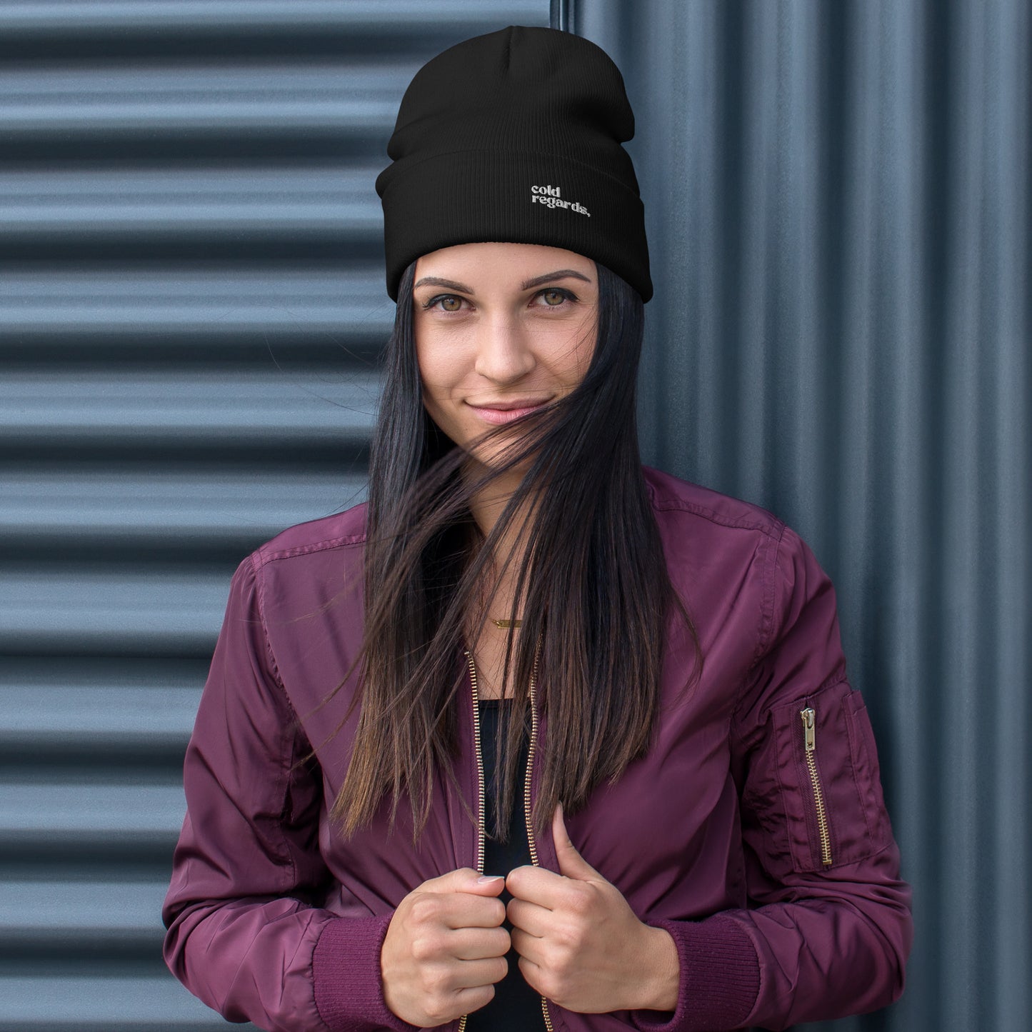 Cold Regards, | Embroidered Beanie
