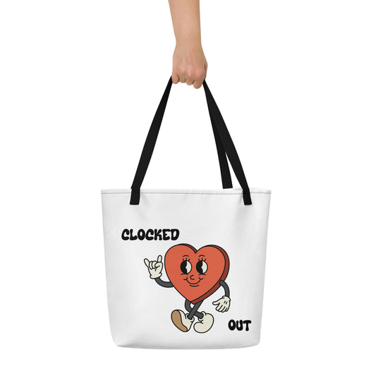 Clocked Out | Large Tote Bag